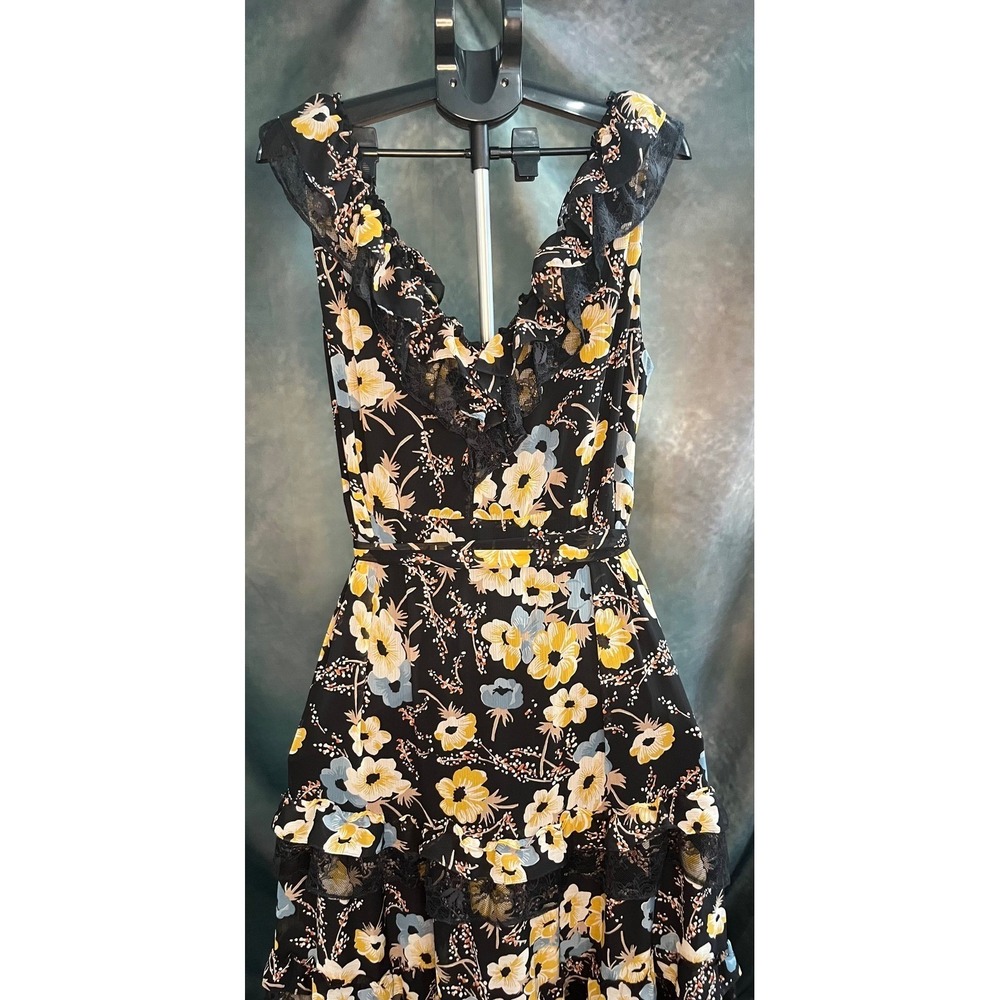 Lauren Ralph Lauren Floral Maxi Dress Black Lace Trim Size‎ 18W Formal Dress NWT - Picture 7 of 12
